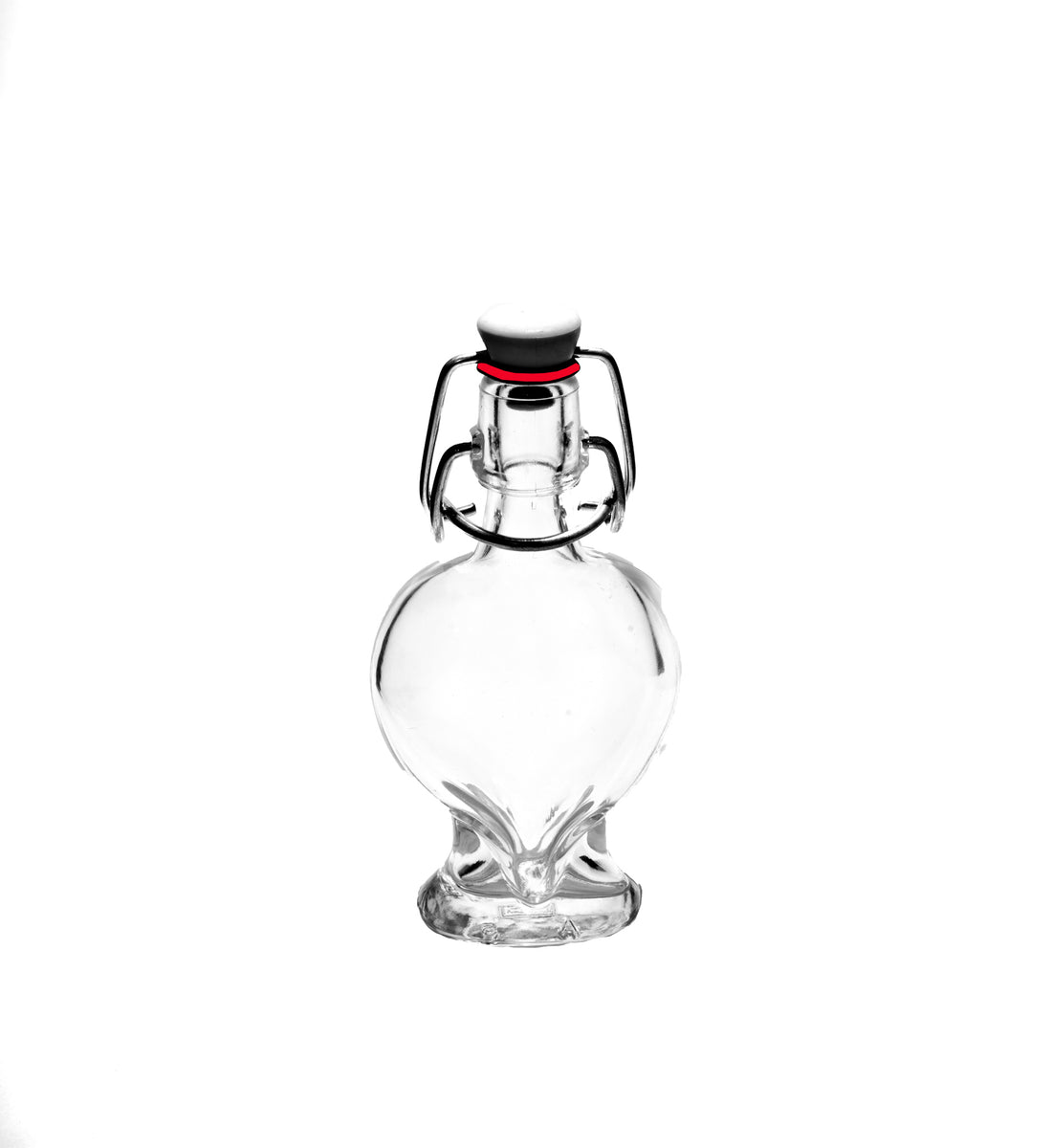 40ml / 4cl Mini Heart Shaped Spirit Bottle Swing Stopper Top JJS