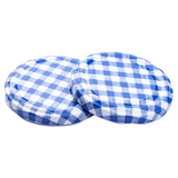 63MM BLUE AND WHITE GINGHAM LIDS