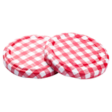 63MM RED AND WHITE GINGHAM TWIST OFF LIDS